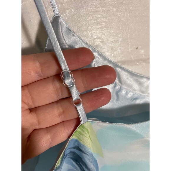 Vintage Lord & Taylor Blue Floral Chemise Slip Dress Plus 2X Romantic Grunge - Picture 8 of 12